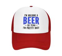 Casquette De Camionneur Je Tiens Une Bière, Donc Oui, Je suis Assez Occupé Casquettes Sport Décontractée Respirant Solaire Cap pour Course À Pied Golf Extérieur