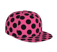 Casquette de camionneur plate pour femmes et hommes, réglable avec imprimé à pois roses, casquette de baseball plate snapback pour papa chapeaux pour hommes