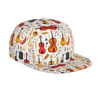 Casquette de camionneur plate pour femmes et hommes, réglable, vintage, violoncelle 1, imprimé casquette de baseball plate, casquette de papa, chapeau pour homme, noir