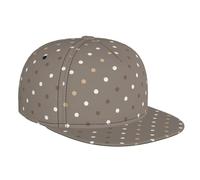 Casquette de camionneur plate pour homme et femme, réglable, avec imprimé à pois gris, casquette de baseball plate et snapback pour homme