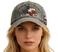 Casquette de camionneur pour homme - Casquette vintage usée avec imprimé monumental, chapeau de baseball réglable, pour maison, voyage, événements, randonnée et plage, gris clair