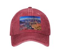 Casquette de camionneur Snapback pour homme et femme, casquette de baseball réglable pour papa et cowboy du Grand Canyon, Rouge, Taille unique