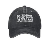 Casquette De Camionneur Souviens-Toi Juste Que Si on Se Fait Prendre, Je suis Sourd Protégeant du Soleil Athlétique Casquettes Séchage Rapide Sunhat pour Course À Pied Femme Été