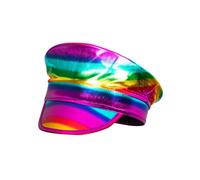Casquette de capitaine arc-en-ciel métallique - Chapeau pétaradant pour des