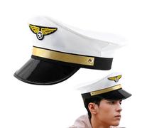 Casquette de capitaine de pilote - Chapeaux de pilote, bonnet de cosplay pour capitaine de vol et de marine pour adultes, bonnet de costume pour officiers de marine, accessoire de jeu de rôle de fête