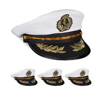 Casquette de capitaine unisexe polyester Casquette de carnaval Chapeau de marin