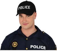 Casquette de carnaval de la police Adulte Costume Accessoire Carnaval Uniforme de la police, couleur : noir
