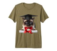 Casquette de cérémonie de Remise de diplôme en Forme de Chat Siamois T-Shirt Haut de Gamme