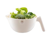 Casquette de colonie, passoire pour la cuisine - Panier de draineur des ménages avec poignée - Chauqueur à double couche pour cuisine pour les baies, salades, bol à passager rotatif