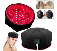 Casquette de croissance des cheveux,Bonnet à lumière rouge120 LEDs 660nm/850nm Lumière Infrarouge 3 Modes,Pour Favorise La Repousse Rapide Des Cheveux, Pour Hommes Et Femmes (noir)