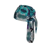 Casquette de cyclisme légère à séchage rapide Motif tête de mort Violet et bleu sarcelle Taille unique