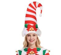 Casquette de fête de vacances - Candy Cane rayé Bell Bow Print Headwear | Couvre-chef pour les vacances, le Nouvel An pour hommes, femmes, adultes, intérieur, maison, bureau, école, fête, festival