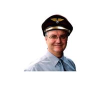Boland 01253 - Casquette de pilote pour adultes, taille réglable, bleu foncé avec or, capitaine, aviateur, profession, fête à thème, carnaval