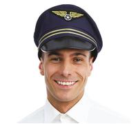 Casquette de pilote de l'air - PTIT CLOWN - Accessoire de mode - Adulte - Noir - Coiffe de pilote de l'air