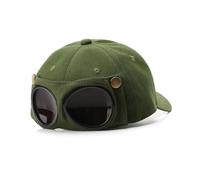Casquette de pilote rétro avec oreilles de chat, lunettes de soleil, casquette de baseball, unisexe, vert, No ears