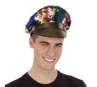 Casquette De Police Arc-En-Ciel Avec Paillettes Multicolore