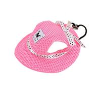 Casquette de Princesse pour Petit Animal de Compagnie, Extérieur Chien Chat Loisirs Sunblock Chapeau Visière, Été Puppy Sports Oxford Tissu Toile Tenue avec Trous D'oreille et Réglable Ficelle de Cou