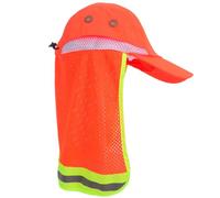 Casquette de Protection Solaire Réfléchissante à Nuque Orange Unisexe | Nylon, Haute Visibilité Réfléchissante et Protection Uv, Respirante pour Sorties D'été Longue Distance