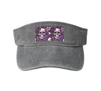 Casquette de protection solaire respirante pour femme Motif tête de mort Violet, gris, Taille unique
