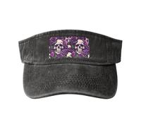Casquette de protection solaire respirante pour femme Motif tête de mort Violet, Noir , Taille unique