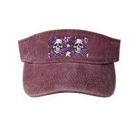 Casquette de protection solaire respirante pour femme Motif tête de mort Violet, Rouge, Taille unique