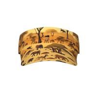 Casquette de protection solaire unisexe - Casquette de baseball réglable - Protection UV pour course à pied, golf, imprimé animaux de prairie africaine noir, noir, taille unique