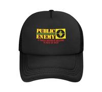 Casquette de Public Music Group Enemy Hip hop Baseball en Maille pour Adulte Chapeau réglable et Confortable Noir