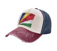 Casquette de Randonnée, Drapeau Des Seychelles, Chapeau de Baseball, Denim Vieilli, Délavé Vintage, Chapeau de Soleil D'Extérieur Léger Avec Technologie de Confort À Séchage Rapide 1 One Size