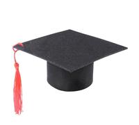 Casquette De Remise des Diplômes pour Animaux De Compagnie - Chapeau À Pompon en Feutre Élastique De 10 Cm, Mini Casquette pour Costume De Célibataire, Cochon d'Inde, Hamster, 0,05 Kg | Couvre-Chef