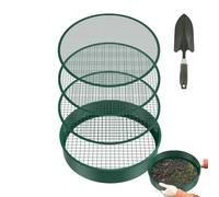 Casquette De Sol De Jardin - Tamis De Compost en Acier Robuste, Séparateur De Sable | Filtre De Circulaires avec 4 Écrans en Mailles Remplaçables Et Pelle, Accessoire Agricole en Serre