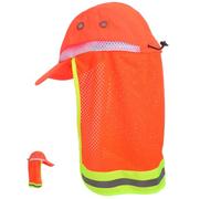 Casquette de Soleil Réfléchissante Orange en Nylon, Ajustable Unisexe | Haute Visibilité, Protection UV et Couvre-nuque, pour Sorties D’sports Extérieurs