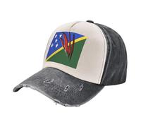 Casquette de Sport Anti-Humidité, Casquette de Baseball Rétro en Denim Délavé avec Drapeau des Îles Salomon, Légère et Vintage, Unisexe, pour La Salle de Sport et L'Entraînement. 4 One Size