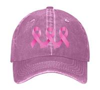 Casquette De Sport Rétro, Casquettes De Baseball Respirante Lavée, Casquette De Sport Rétro Classique, Adaptée Au Mois De Sensibilisation Au Cancer du Sein des Femmes, Activités De Plein Air