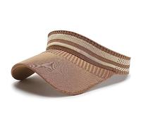 Casquette de Tennis en Tricot à Large Bord Casquette de Baseball été Unisexe Vide Haut Pare-Soleil Anti UV Casquettes Hommes Femmes (Color : Dark Beige, Size : Adjustable)