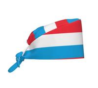 Casquette de travail avec drapeau luxembourgeois, bandeau anti-transpiration, bonnet de bloc opératoire ajustable à l'arrière, noir, pour femmes et hommes.