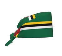 Casquette de travail avec motif drapeau du Commonwealth de la Dominique, réglable et utilisable comme casquette de chef, casquette de sport ou bonnet de douche Noir