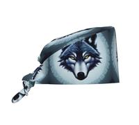Casquette de travail Fierce Wolf Head avec bandeau anti-transpiration, bonnet de bloc opératoire ajustable à nouer à l'arrière, noir, pour femmes et hommes