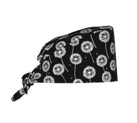 Casquette De Travail Fleur De Pissenlit Fleur Blanche Respirante Charlotte De Travail Doux Casquette Cache Poussière pour Vétérinaires Femme Cheveux Longs