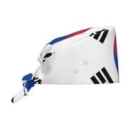 Casquette de travail imprimée drapeau de la République de Corée - Ajustable, déperlante - pour infirmières, chefs cuisiniers, spas et douches - Noir