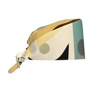 Casquette de travail moderne motif chat art milieu du siècle réglable et utilisable comme casquette de chef, casquette de sport ou bonnet de douche Noir