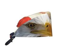 Casquette de travail réglable avec drapeau américain imprimé aigle de feu casquette de travail respirante adaptée pour une utilisation dans le travail, le sport et d'autres lieux Noir