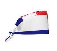 Casquette de travail unisexe à motif drapeau de la République de Croatie, pour le nettoyage, les soins chirurgicaux et les soins infirmiers (noire).