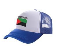 Casquette D'Été Décontractée De Sport - Nom du Pays De La Martinique avec Drapeau, Chapeau De Soleil Classique en Maille Filet, Unisexe Réglable Rock Vintage Hip Hop, Chapeau Décontracté, BL