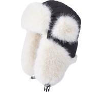 Casquette d'hiver en peluche pour femmes, casquette en tissu imperméable pour le cyclisme en plein air, la pêche, le ski, taille : 55-60 cm, couleur : noir