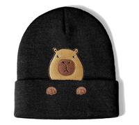 Casquette d'hiver tendance sur le thème des animaux - Chapeau d'extérieur pratique en acrylique pour amoureux des animaux et collectionneurs - Chapeau Capybara pour la randonnée et le ski, Capibara