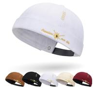 Casquette Docker Coton Bonnet Docker Unique Street Décontracté Brimless Chapeau Beanie Baseball Cap Casquette sans Visière Homme Femme Bonnet de Docker Coton Rétro Docker Hat Cuffed Brimless Hat