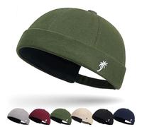 Casquette Docker Coton Bonnet Docker Unique Street Décontracté Brimless Chapeau Beanie Baseball Cap Casquette sans Visière Homme Femme Bonnet de Docker Coton Rétro Docker Hat Cuffed Brimless Hat
