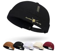Casquette Docker Coton Bonnet Docker Unique Street Décontracté Brimless Chapeau Beanie Baseball Cap Casquette sans Visière Homme Femme Bonnet de Docker Coton Rétro Docker Hat Cuffed Brimless Hat