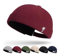 Casquette Docker Coton Bonnet Docker Unique Street Décontracté Brimless Chapeau Beanie Baseball Cap Casquette sans Visière Homme Femme Bonnet de Docker Coton Rétro Docker Hat Cuffed Brimless Hat