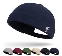 Casquette Docker Coton Bonnet Docker Unique Street Décontracté Brimless Chapeau Beanie Baseball Cap Casquette sans Visière Homme Femme Bonnet de Docker Coton Rétro Docker Hat Cuffed Brimless Hat